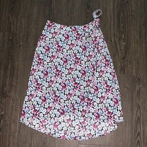 Floral wrap midi skirt